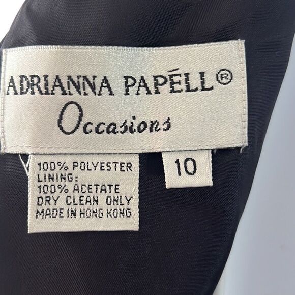 🔥 SALE 🔥 NEW Vintage Adrianna Papell Evenings Navy Blue Sleeveless Long Dress 10 - Picture 3 of 15